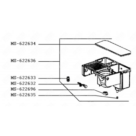 RÉSERVOIR (REPÈRE MS-622636) CAFETIÈRE, MACHINE À CAFÉ - MS-622636