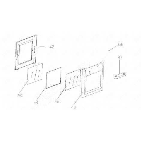 VITRE EXTÉRIEURE GRAND FOUR (REPÈRE 43) FOUR, CUISINIÈRE - 418920678