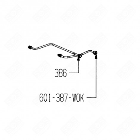 TUYAU ALIMENTATION AVANT GAUCHE REPÈRE 387 PLAQUE DE CUISSON - 121247510