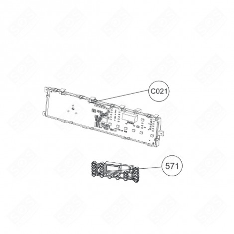 CARTE ÉLECTRONIQUE, MODULE DE PUISSANCE (REPÈRE C021) LAVE-LINGE - 2331301000