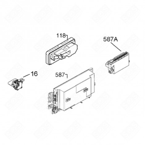 MODULE CONFIGURÉ (REPÈRE 587) D'ORIGINE LAVE-VAISSELLE - 973911536123012