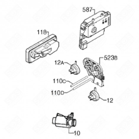 CARTE ÉLECTRONIQUE, PROGRAMMATEUR (REPÈRE 587) LAVE-VAISSELLE - 973911529043011