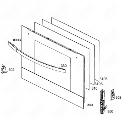 VITRE EXTÉRIEURE (REPÈRE 300) FOUR, CUISINIÈRE - 3578708376