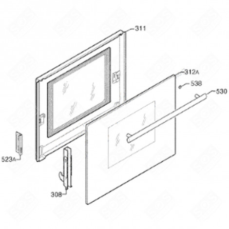 VITRE EXTÉRIEURE (REPÈRE 312) FOUR, CUISINIÈRE - 3578592382