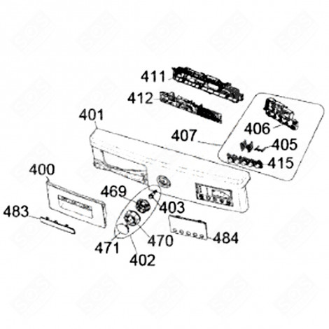 CARTE ÉLECTRONIQUE, MODULE DE PUISSANCE (REPÈRE 412) LAVE-LINGE - 19900010