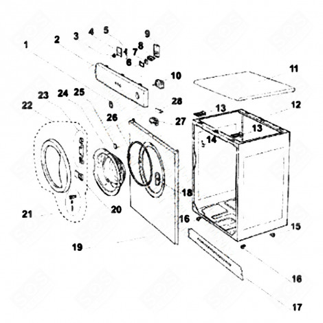 SÉCURITÉ DE PORTE (REPÈRE 27) SÈCHE-LINGE - 53153