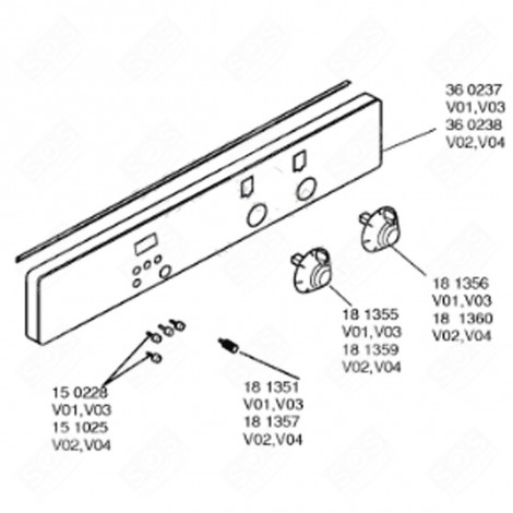 BOUTON COMMANDE (REPÈRE 181357) FOUR, CUISINIÈRE - 00181357