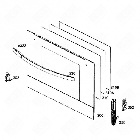 VITRE EXTÉRIEURE (REPÈRE 300) FOUR, CUISINIÈRE - 3578708962