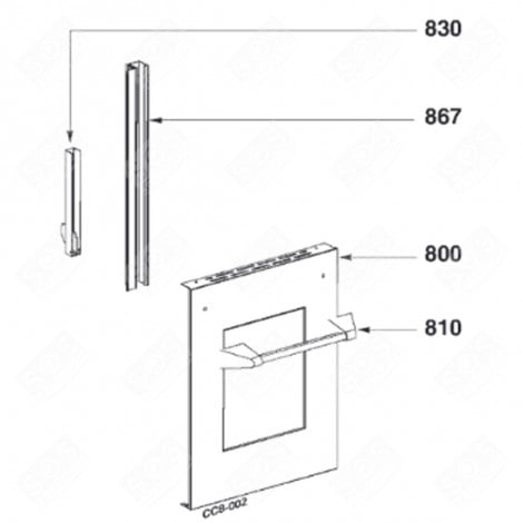 MONTANT DROIT (REPÈRE 867) FOUR, CUISINIÈRE - 71X4805