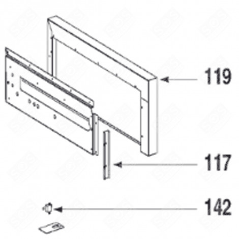 MONTANT DROIT (REPÈRE 119) FOUR, CUISINIÈRE - 72X1324