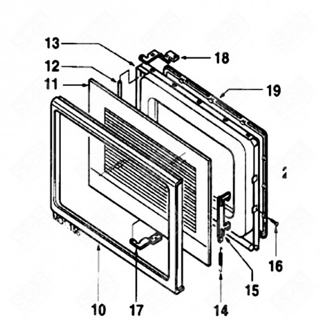 CADRE DE PORTE (REPÈRE 10) FOUR MICRO-ONDES - 75X0974