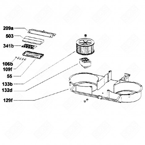 MOTEUR GAUCHE (REPÈRE 132D) HOTTE - 91943516