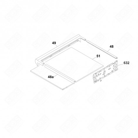 TABLE DE TRAVAIL (REPÈRE 51) LAVE-LINGE - 91500881