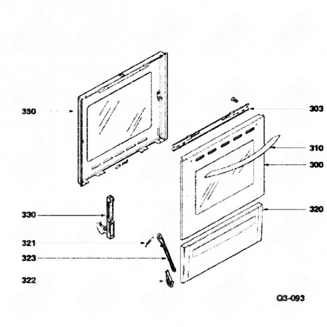 VITRE INTÉRIEURE (REPÈRE 350) FOUR, CUISINIÈRE - 74X2630