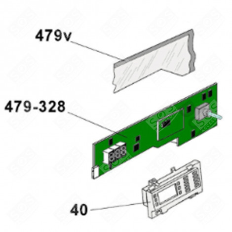 CARTE ÉLECTRONIQUE, MODULE PROGRAMMÉ DE 17/23 À 18/33 (REPÈRE 479) LAVE-LINGE - 49044809