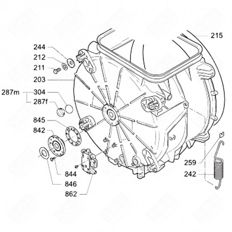 RESSORT SUPÉRIEUR (REPÈRE 242) LAVE-LINGE - 46004806