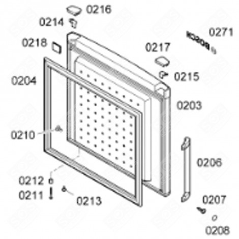 PORTE DE CONGÉLATEUR (0203) RÉFRIGÉRATEUR, CONGÉLATEUR - 00686102