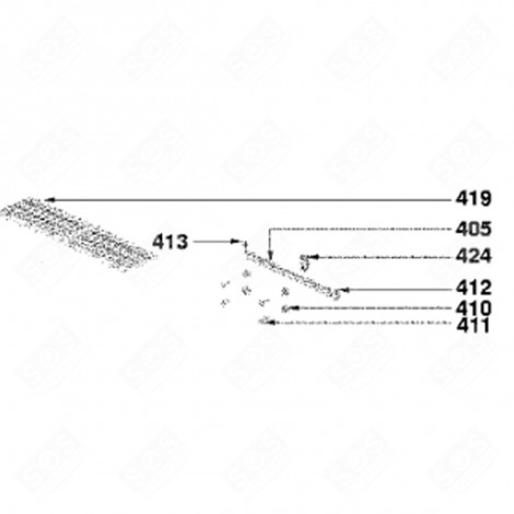 ROULETTE DROIT SUPÉRIEUR  (REPÈRE 424) LAVE-VAISSELLE - 32X1382