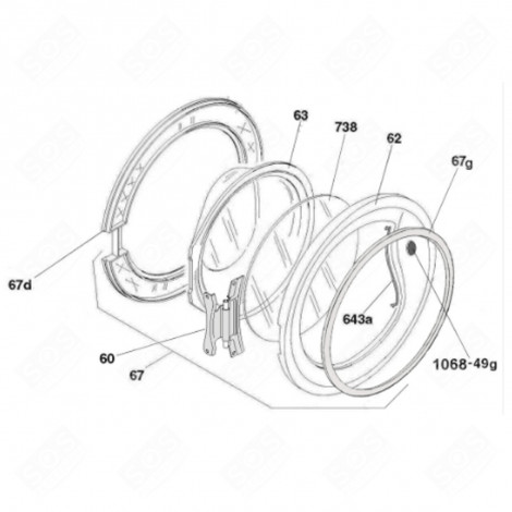 ENCADREMENT INTÉRIEUR (REPÈRE 67D) LAVE-LINGE - 41044326