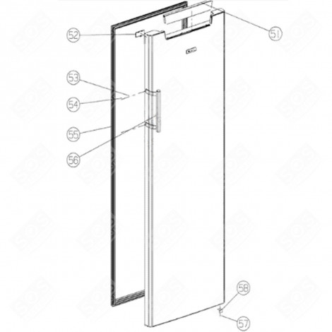 JOINT DE PORTE  (REPÈRE 55) RÉFRIGÉRATEUR, CONGÉLATEUR - 390K05