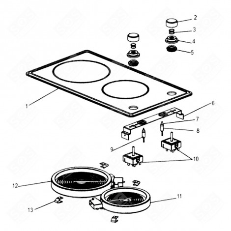 LAMPE TÉMOIN (REPÈRE 9) D'ORIGINE PLAQUE DE CUISSON - C00092123