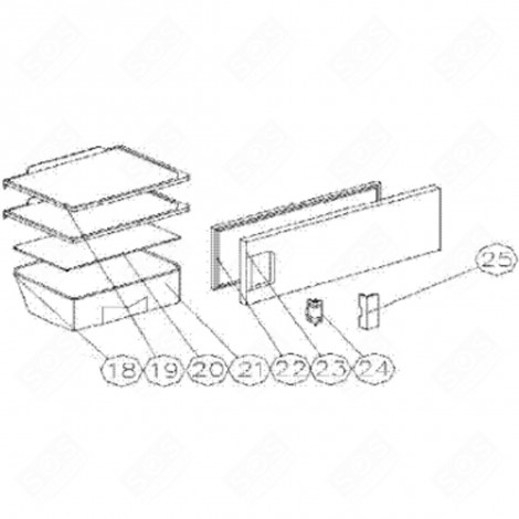 CLAYETTE, ÉTAGÈRE (REPÈRE 19) RÉFRIGÉRATEUR, CONGÉLATEUR - 374F03 