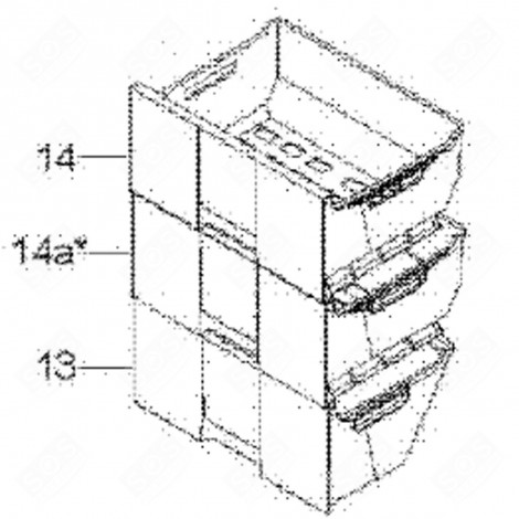 TIROIR SUPÉRIEURE RÉFRIGÉRATEUR, CONGÉLATEUR - 579F27