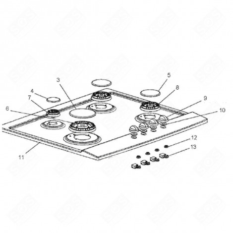 MANETTE (REPÈRE 9) FOUR, CUISINIÈRE - 413F43