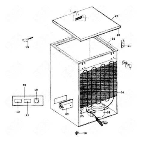 THERMOSTAT (REPÈRE 10) RÉFRIGÉRATEUR, CONGÉLATEUR - 0N1S409