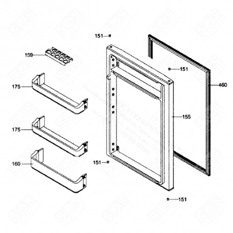 BALCONNET BOUTEILLES (REPÈRE 160) D'ORIGINE RÉFRIGÉRATEUR, CONGÉLATEUR - C00534063