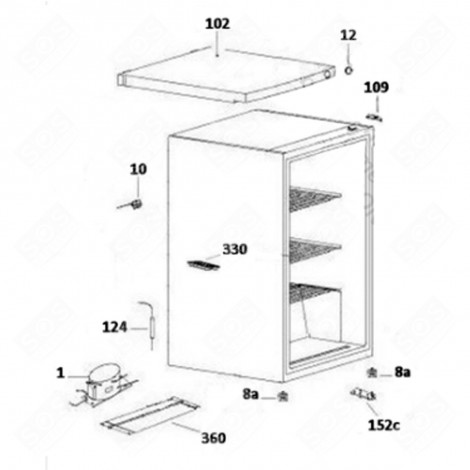 THERMOSTAT (REPÈRE 10) RÉFRIGÉRATEUR, CONGÉLATEUR - 49043979