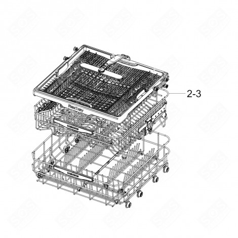 PANIER SUPÉRIEUR (REPÈRE 2-3) D'ORIGINE LAVE-VAISSELLE - DD97-00253A