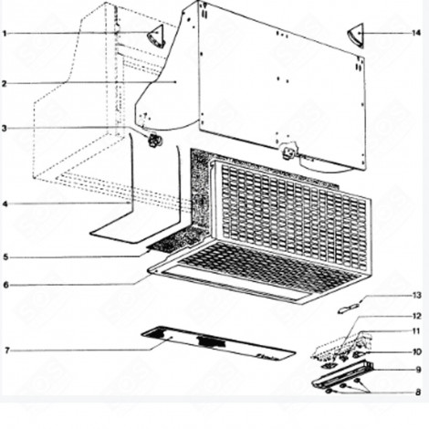 GRILLE DE FILTRE HOTTE - C00126807