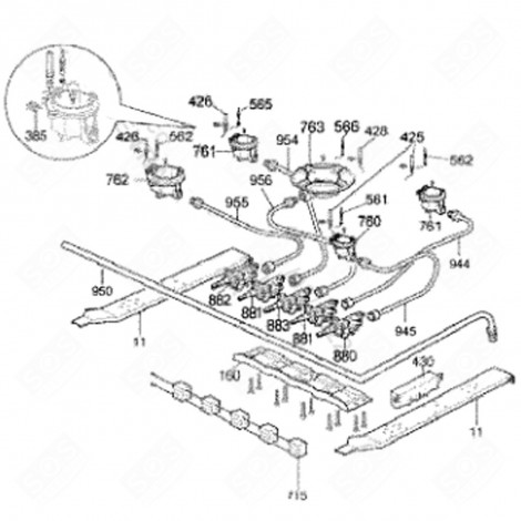 ROBINET SEMI RAPIDE (REPÈRE 881) FOUR, CUISINIÈRE - 70X2375