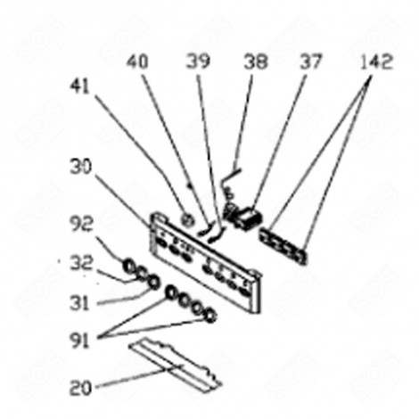 BANDEAU (REPÈRE 30) FOUR, CUISINIÈRE - 95X3308