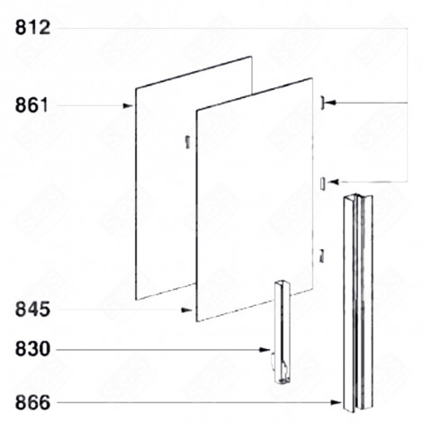 VITRE INTÉRIEUR (REPÈRE 861) FOUR, CUISINIÈRE - 72X0738