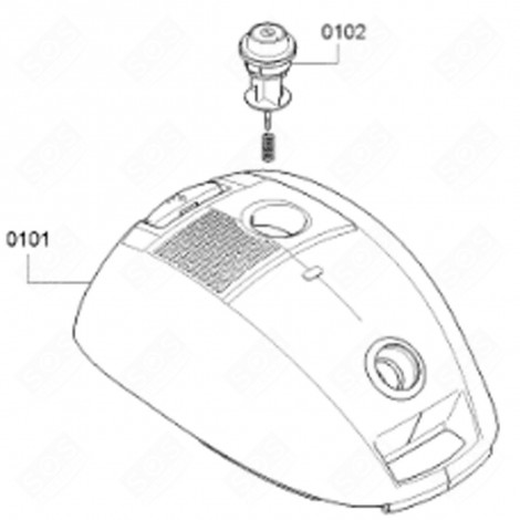 COUVERCLE (REPÈRE 0101) D'ORIGINE ASPIRATEUR - 11019580