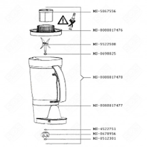 BOL MIXEUR NU (MS-8080017477) ROBOT MÉNAGER - 8080017477