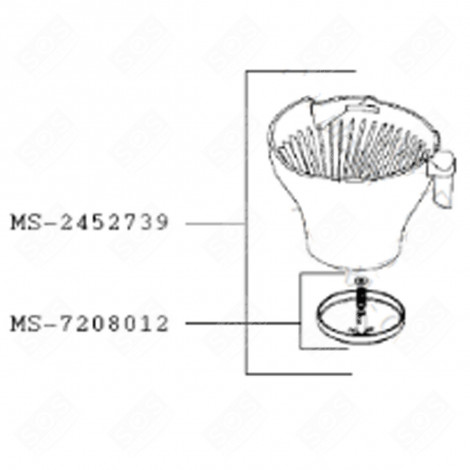 PORTE FILTRE (REPÈRE MS-2452739) CAFETIÈRE, MACHINE À CAFÉ - MS-2452739