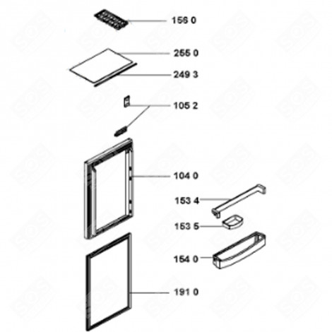 BALCONNET DE PORTE (REPÈRE 153 5) RÉFRIGÉRATEUR, CONGÉLATEUR - 481241828301