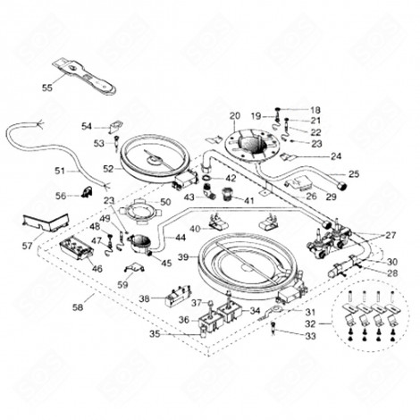 VOYANT RÉSIDUEL (REPÈRE 35) PLAQUE DE CUISSON - C00098657