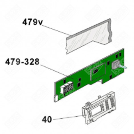 CARTE ÉLECTRONIQUE, MODULE DE COMMANDE (REPÈRE 479-328) LAVE-LINGE - 49038315