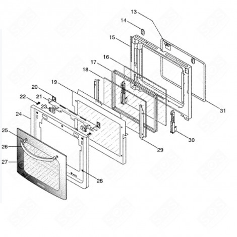 ECRAN DE RÉPARTITION DES FLUX COLLE (REPÈRE 19) FOUR, CUISINIÈRE - C00138906