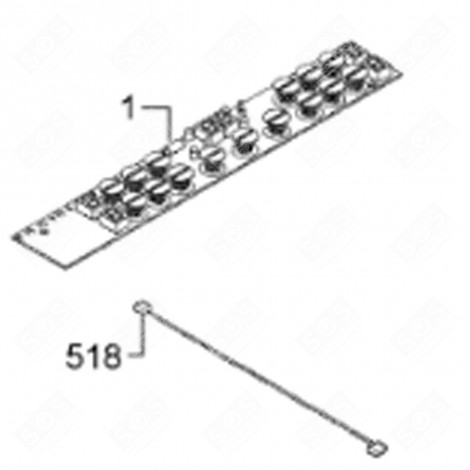 CÂBLAGE MODULE ÉLECTRONIQUE 500M (REPÈRE 518) FOUR, CUISINIÈRE - 3872025014