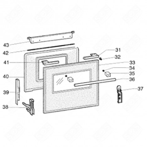 TAQUET POIGNÉE (REPÈRE 35) FOUR, CUISINIÈRE - C00094479