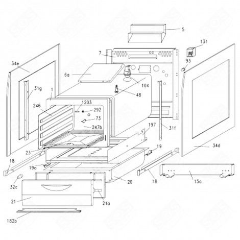 ENJOLIVEUR INFÉRIEUR (182 B) FOUR, CUISINIÈRE - 44003223