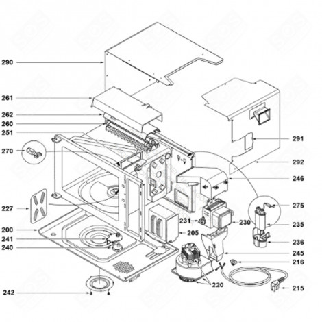 PASSE FILS (REPÈRE 216) FOUR MICRO-ONDES - C00269448