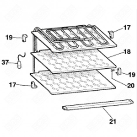 EVAPORATEUR (REPÈRE 18) RÉFRIGÉRATEUR, CONGÉLATEUR - C00097309