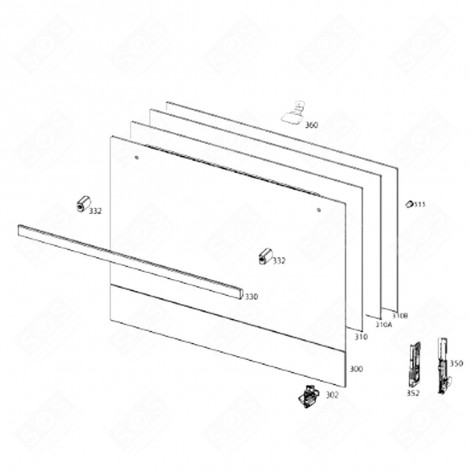 VITRE EXTÉRIEURE DE PORTE (REPÈRE 300) FOUR, CUISINIÈRE - 3578708194