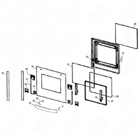 VITRE INTÉRIEURE DE PORTE (REPÈRE 21) FOUR, CUISINIÈRE - 632A29